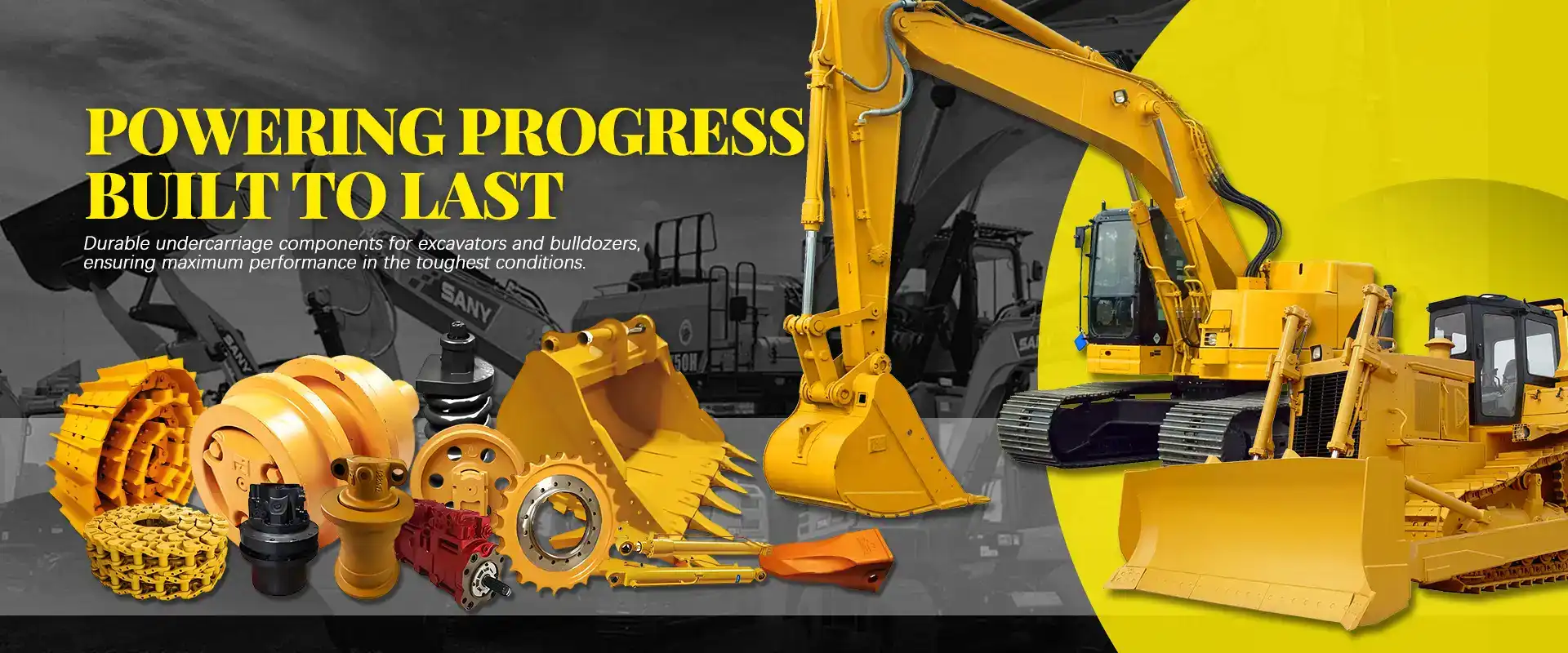 Durable undercarriage components for excavators and bulldozers